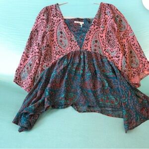 Anthropologie Fleuret Fairy Like Silk Blend Top Medium